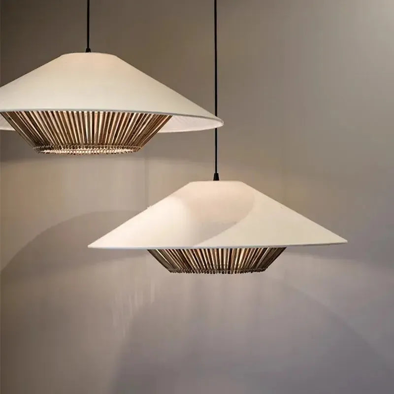 Japanese Rattan Fabric Ceiling Light