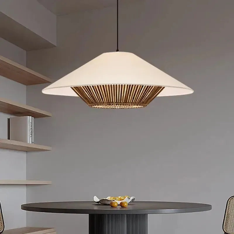 Japanese Rattan Fabric Ceiling Light