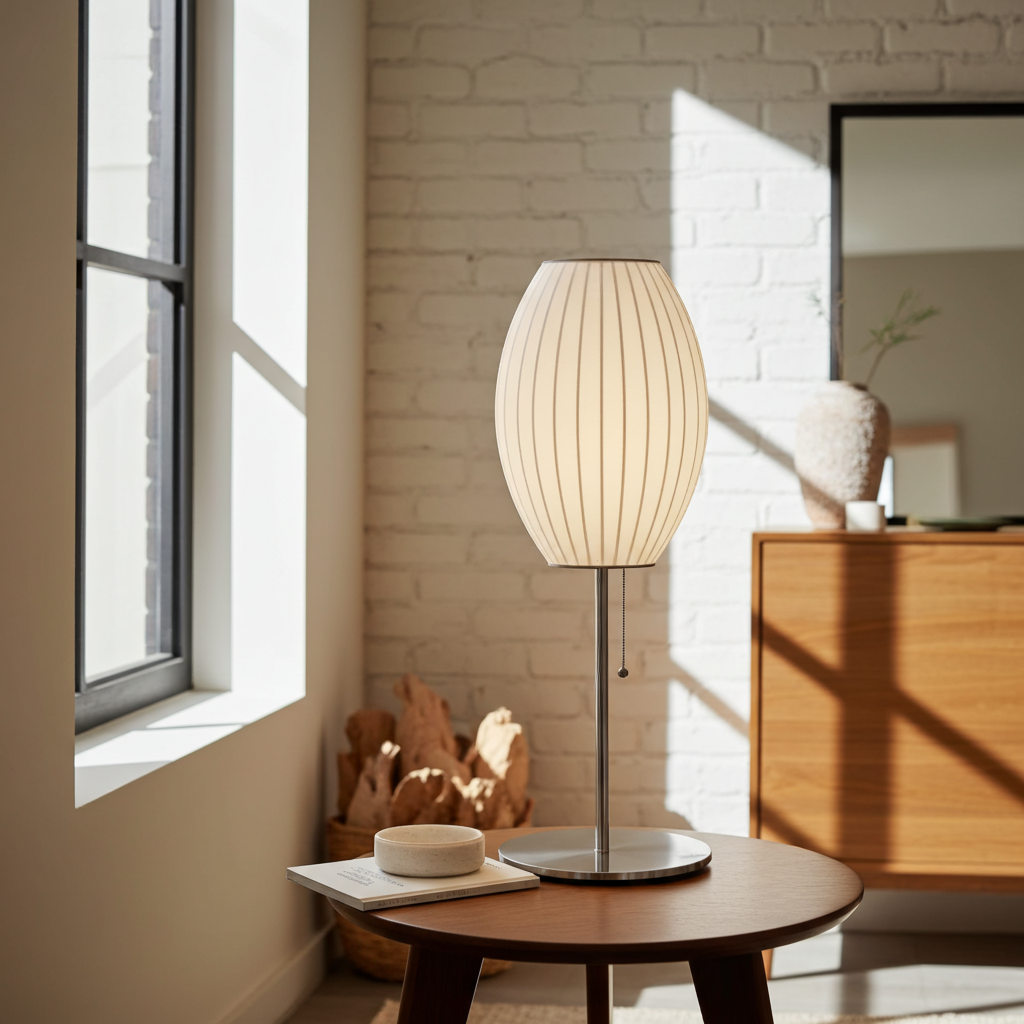 Japanese Silk Wabi Sabi Table & Floor Lamp