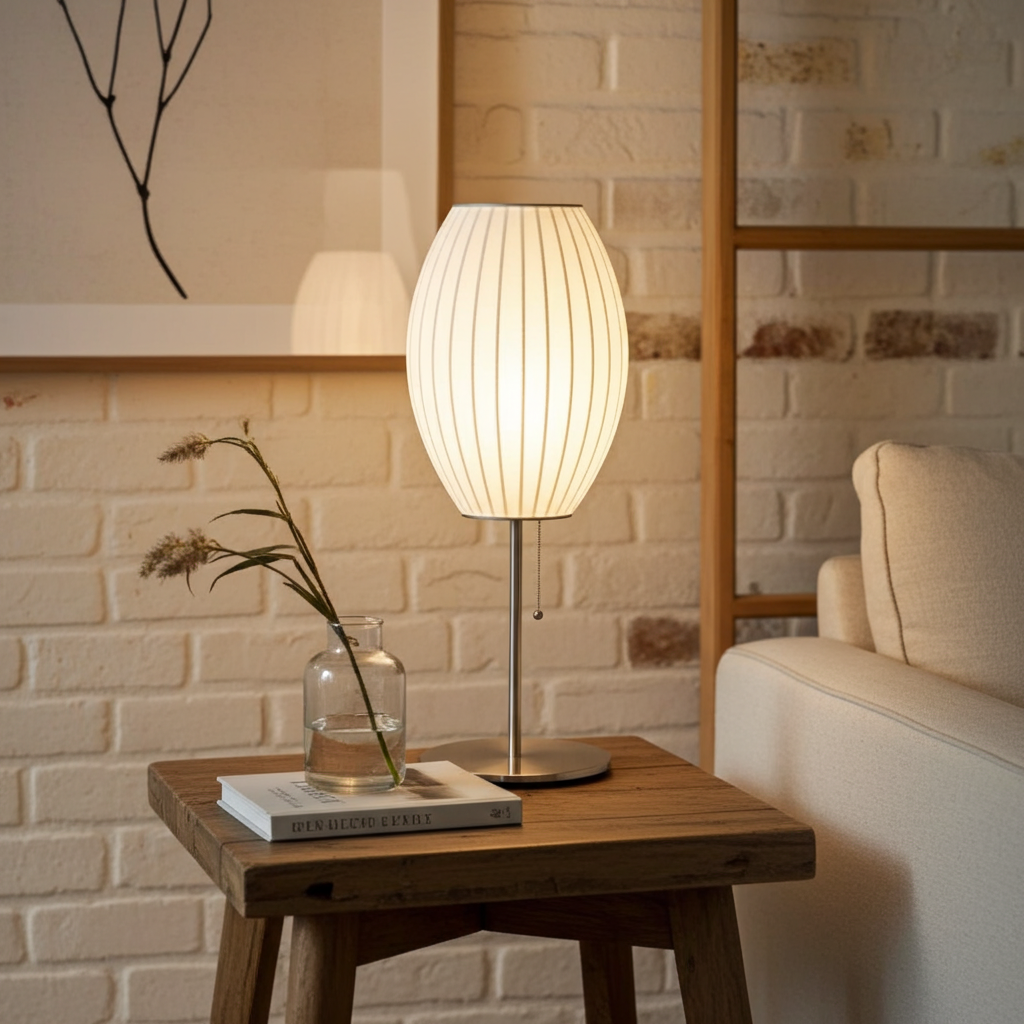 Japanese Silk Wabi Sabi Table & Floor Lamp