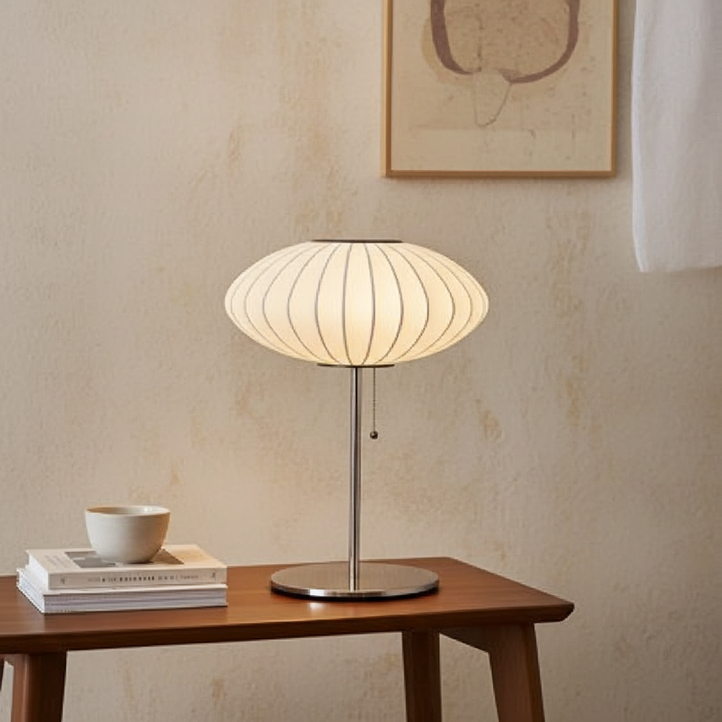 Japanese Silk Wabi Sabi Table & Floor Lamp