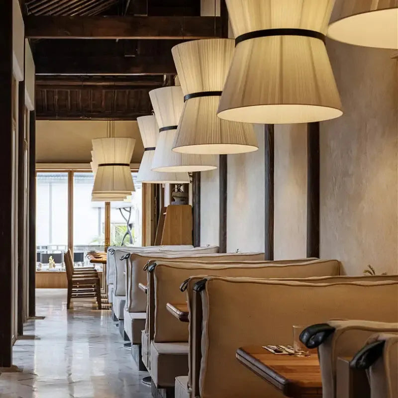 Japanese Wabi Sabi Pleated Fabric Chandelier
