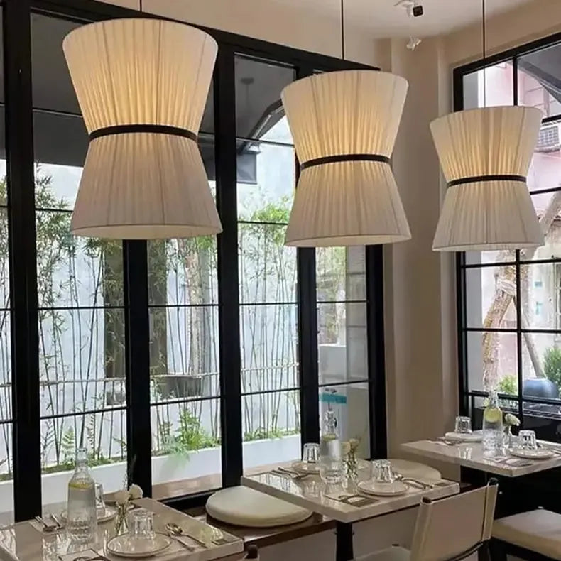 Japanese Wabi Sabi Pleated Fabric Chandelier