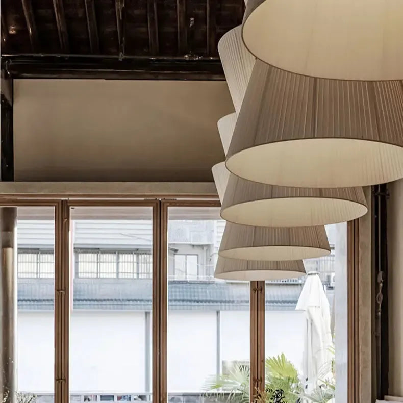 Japanese Wabi Sabi Pleated Fabric Chandelier