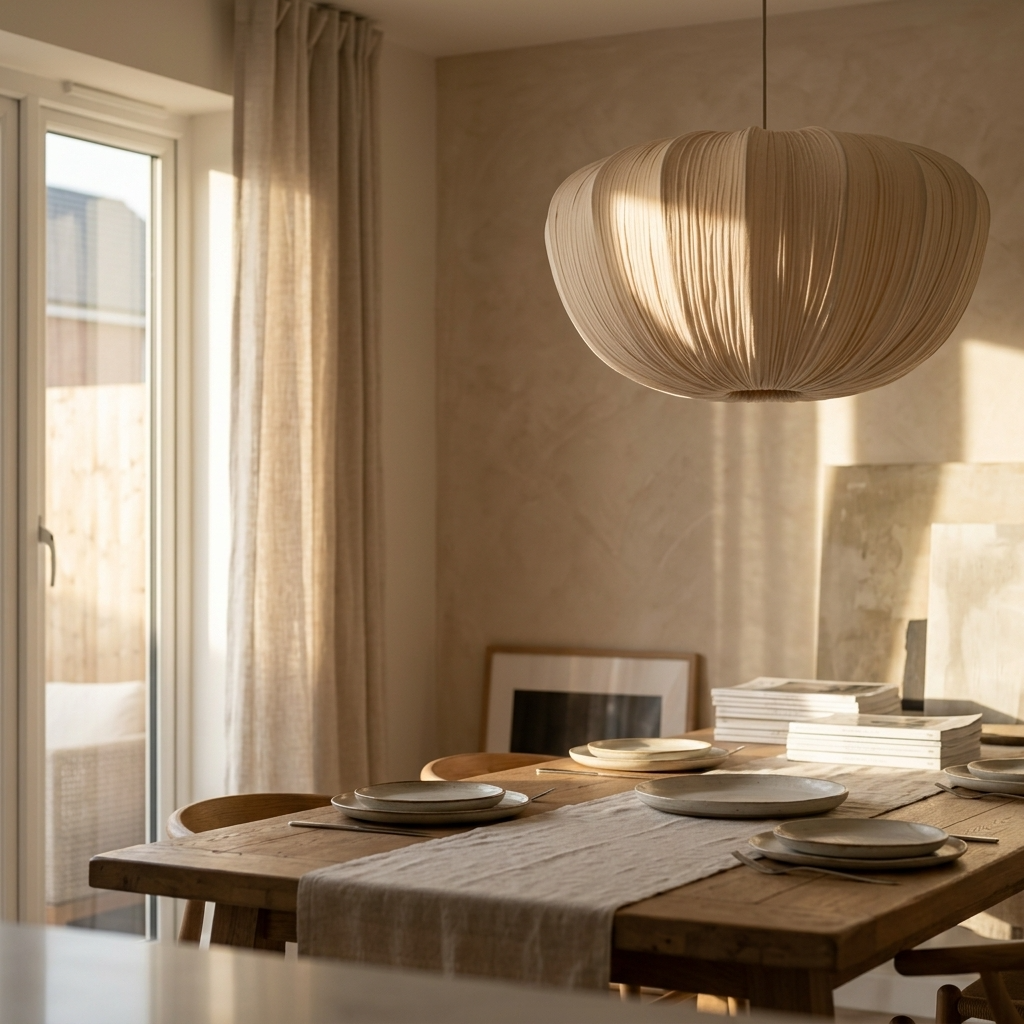 Japanese Fabric Cloud Pendant Light