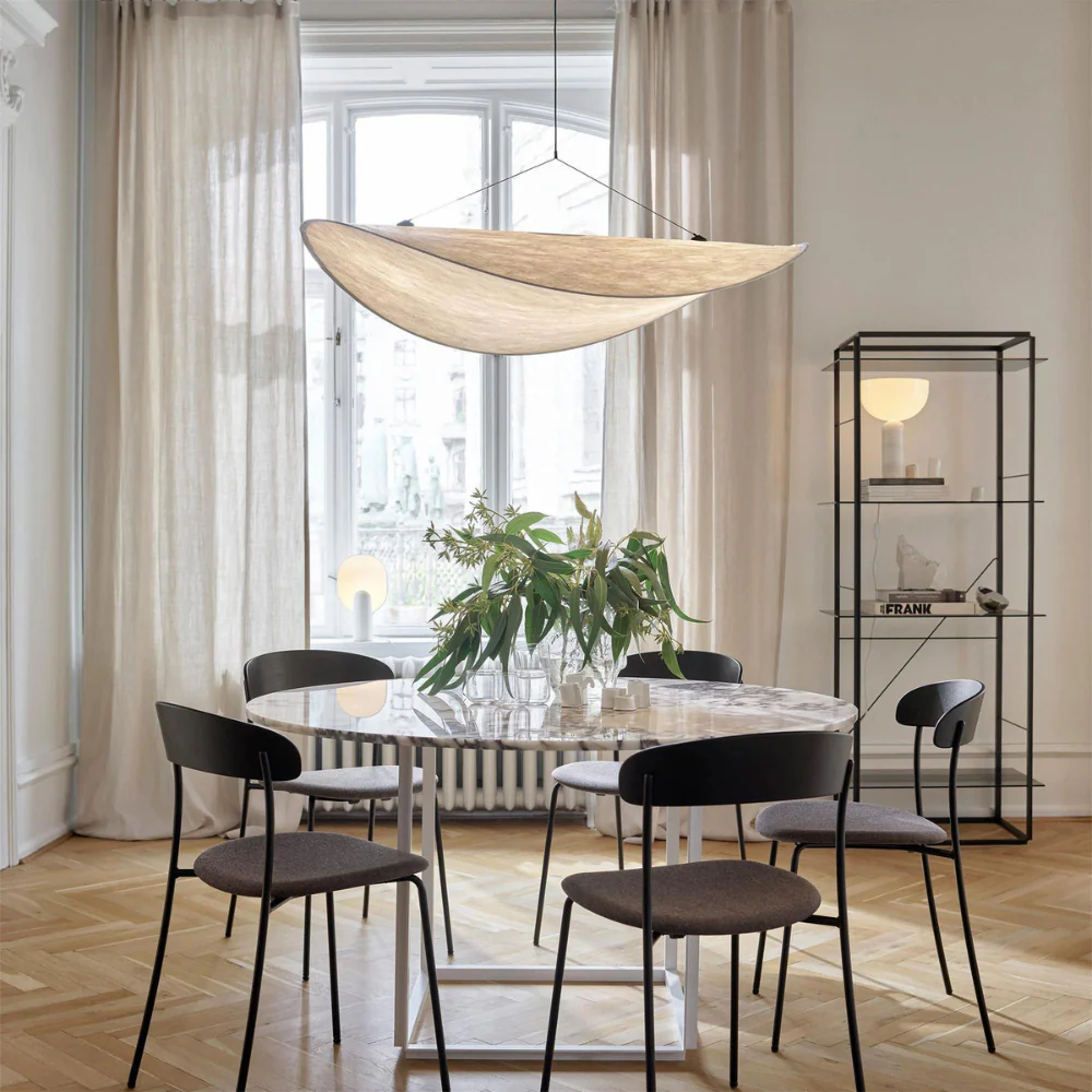 Japanese Silk Chip Chandelier