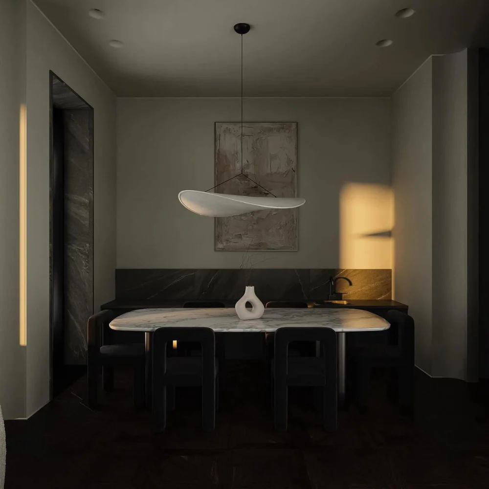 Japanese Silk Chip Chandelier