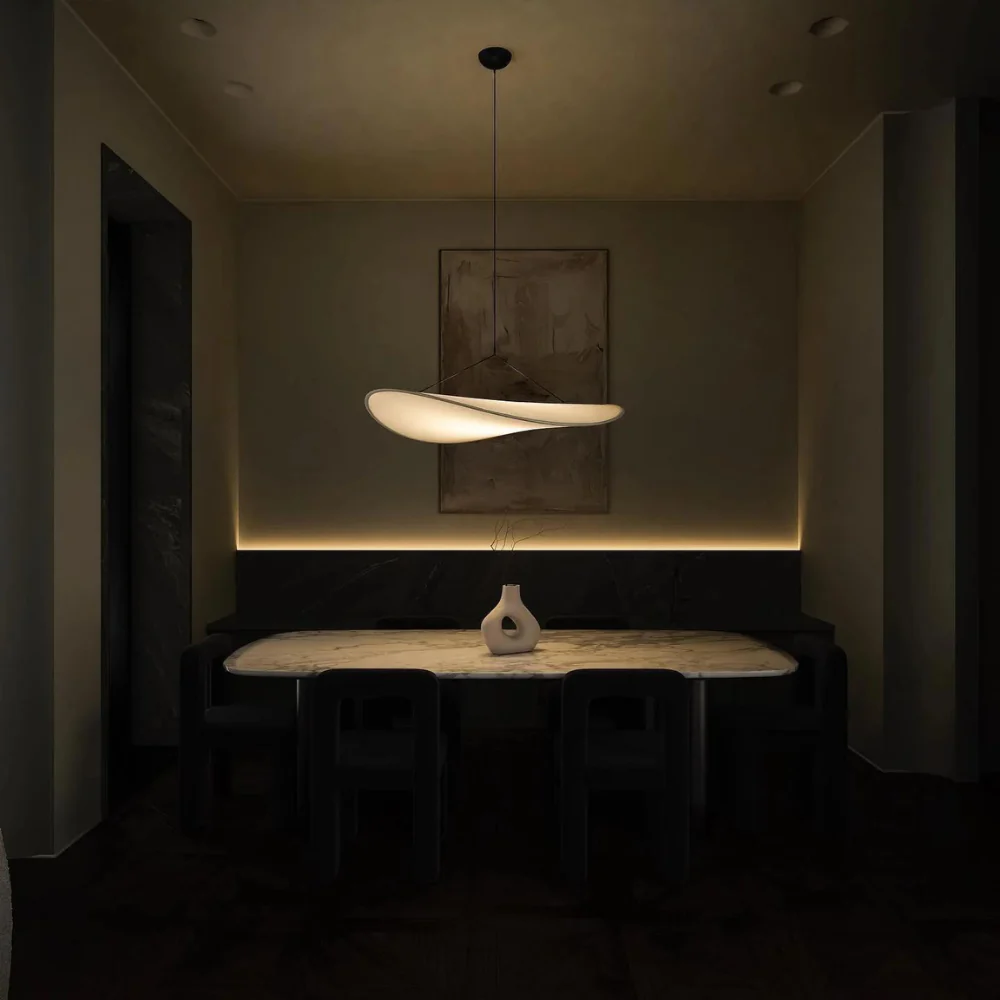 Japanese Silk Chip Chandelier