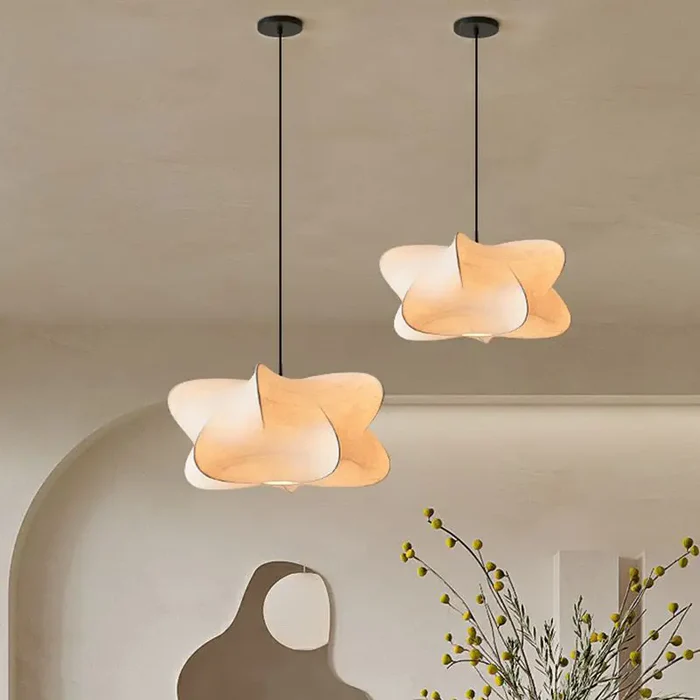 Japanese Silk Wabi Sabi Chandelier
