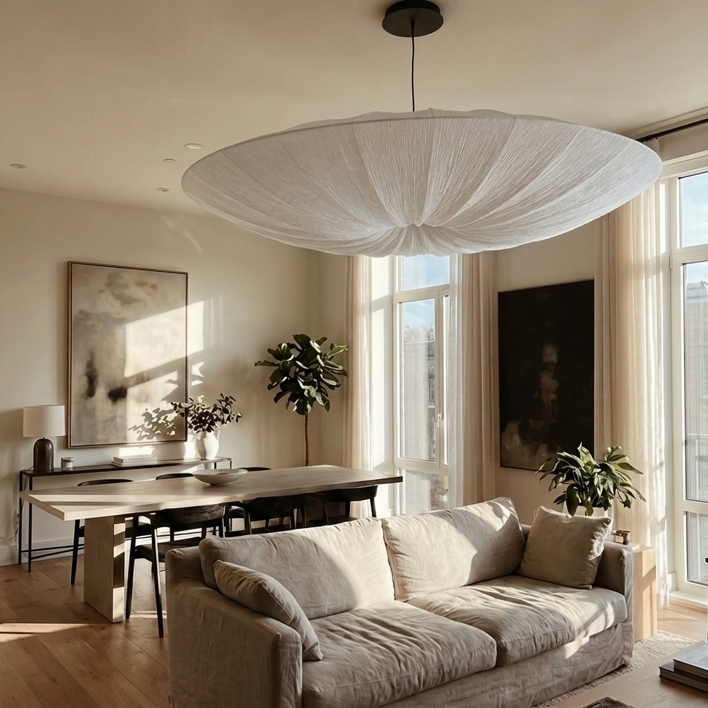 Japanese Wabi Sabi Disc Pendant Light
