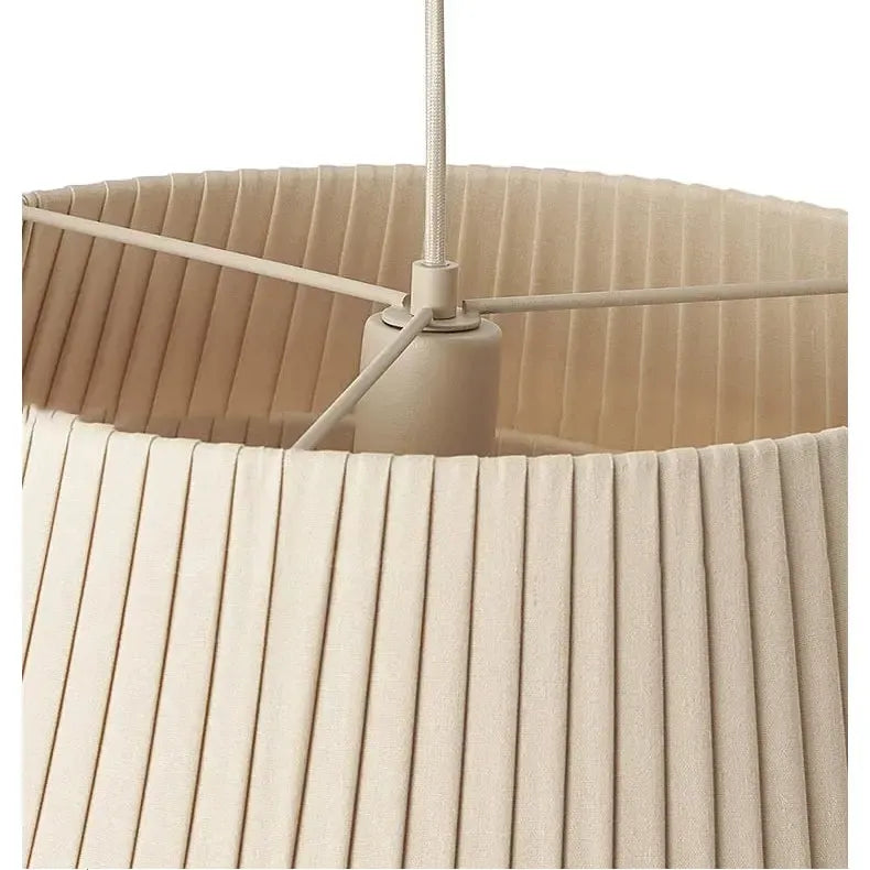 Layered Cream Fabric Pendant Light