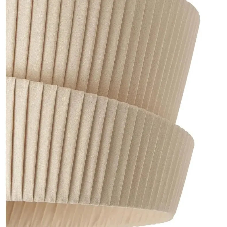 Layered Cream Fabric Pendant Light