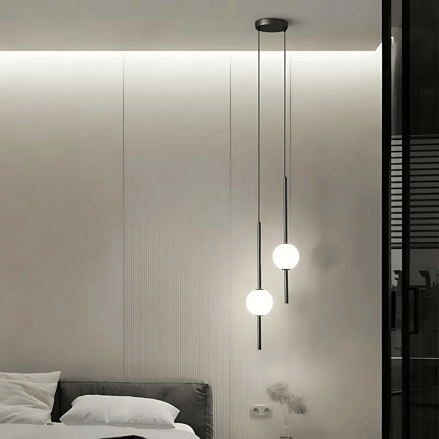 Linear Rod Globe Pendant Light