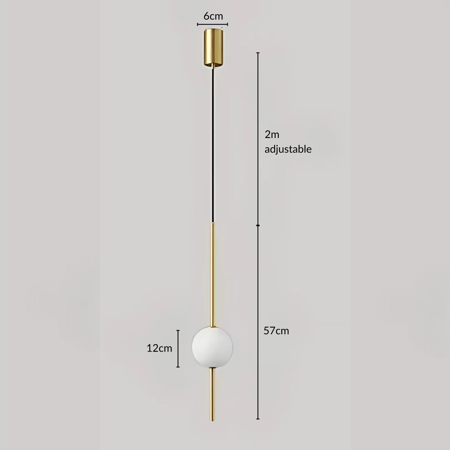 Linear Rod Globe Pendant Light