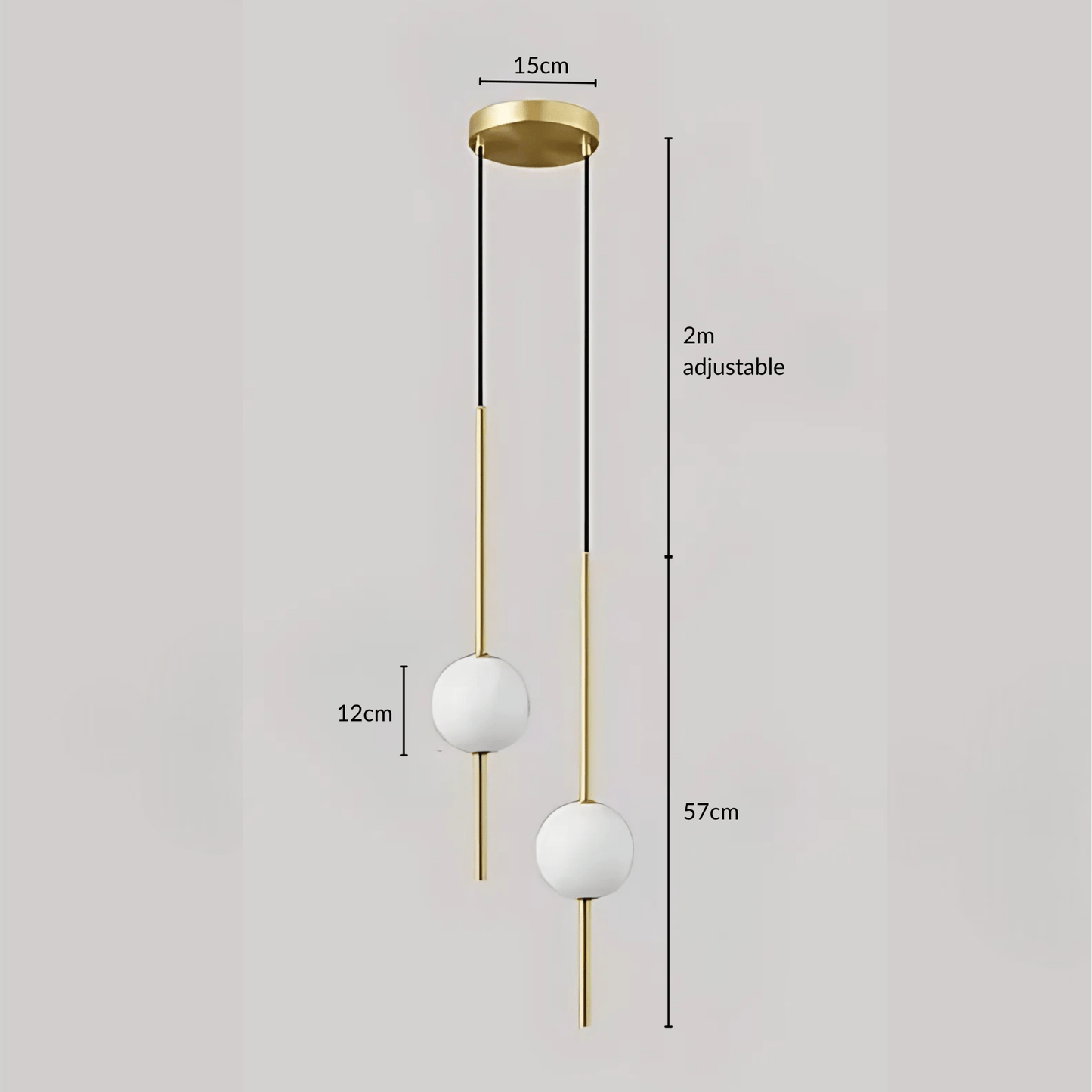 Linear Rod Globe Pendant Light
