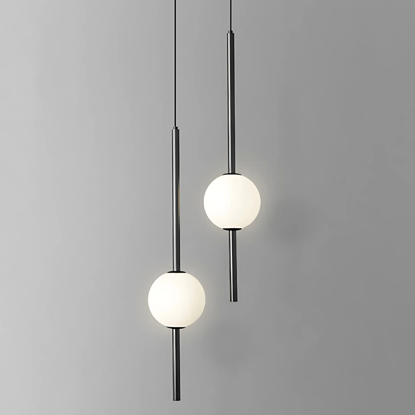 Linear Rod Globe Pendant Light
