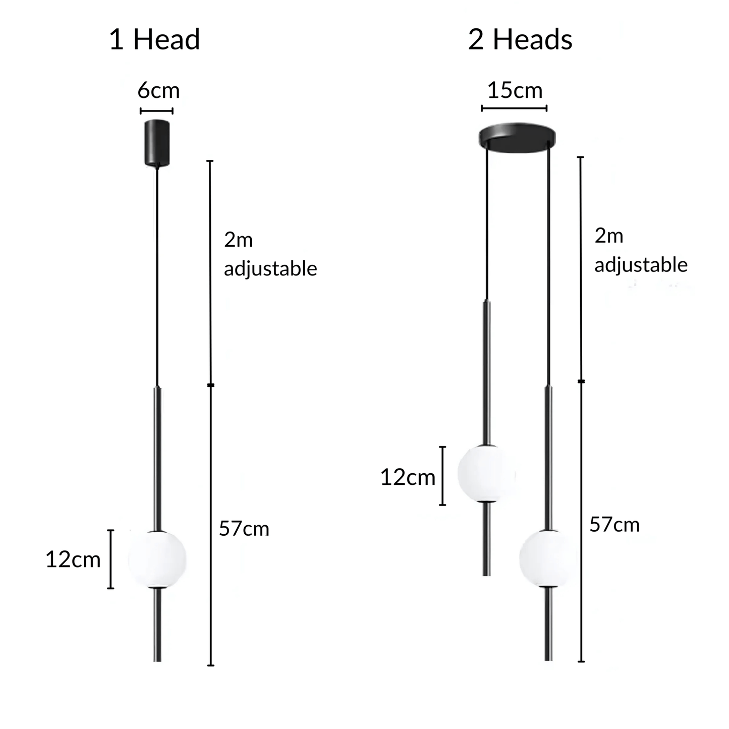 Linear Rod Globe Pendant Light