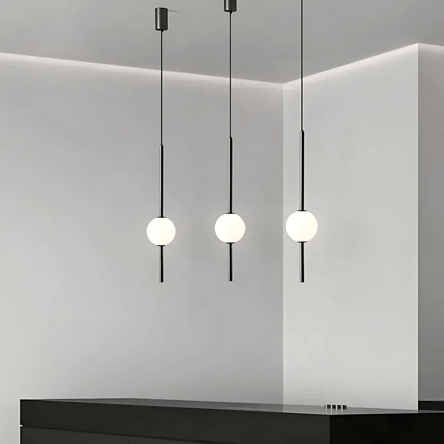 Linear Rod Globe Pendant Light