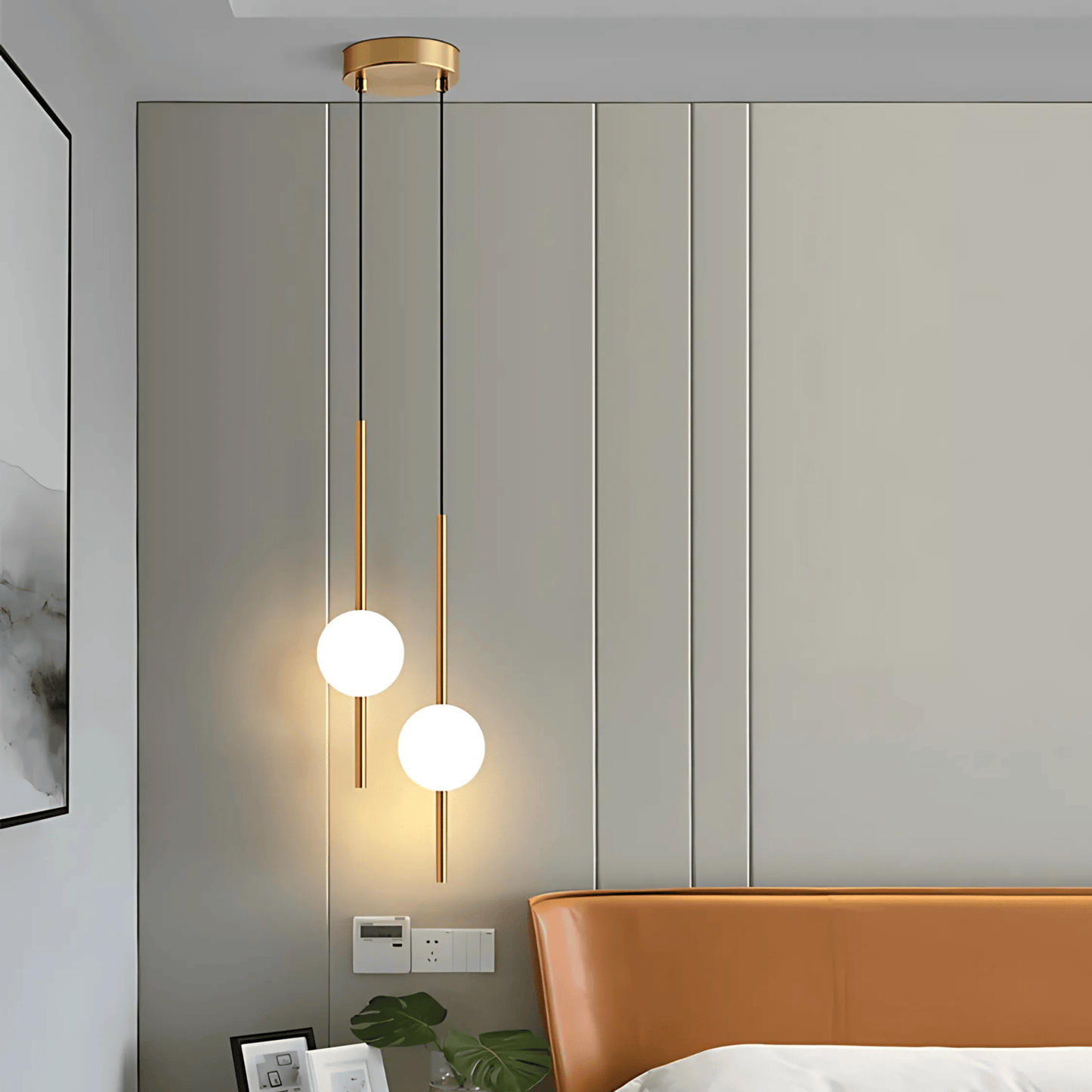 Linear Rod Globe Pendant Light