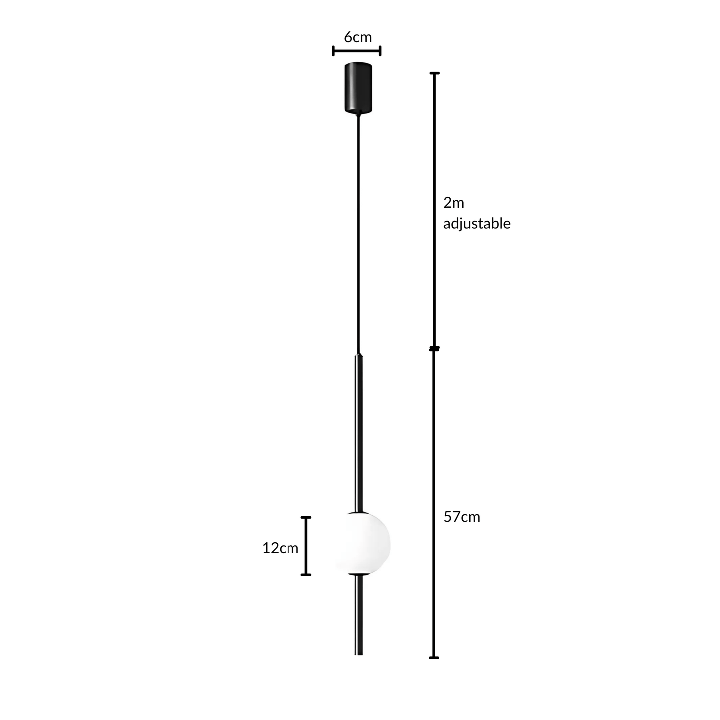 Linear Rod Globe Pendant Light