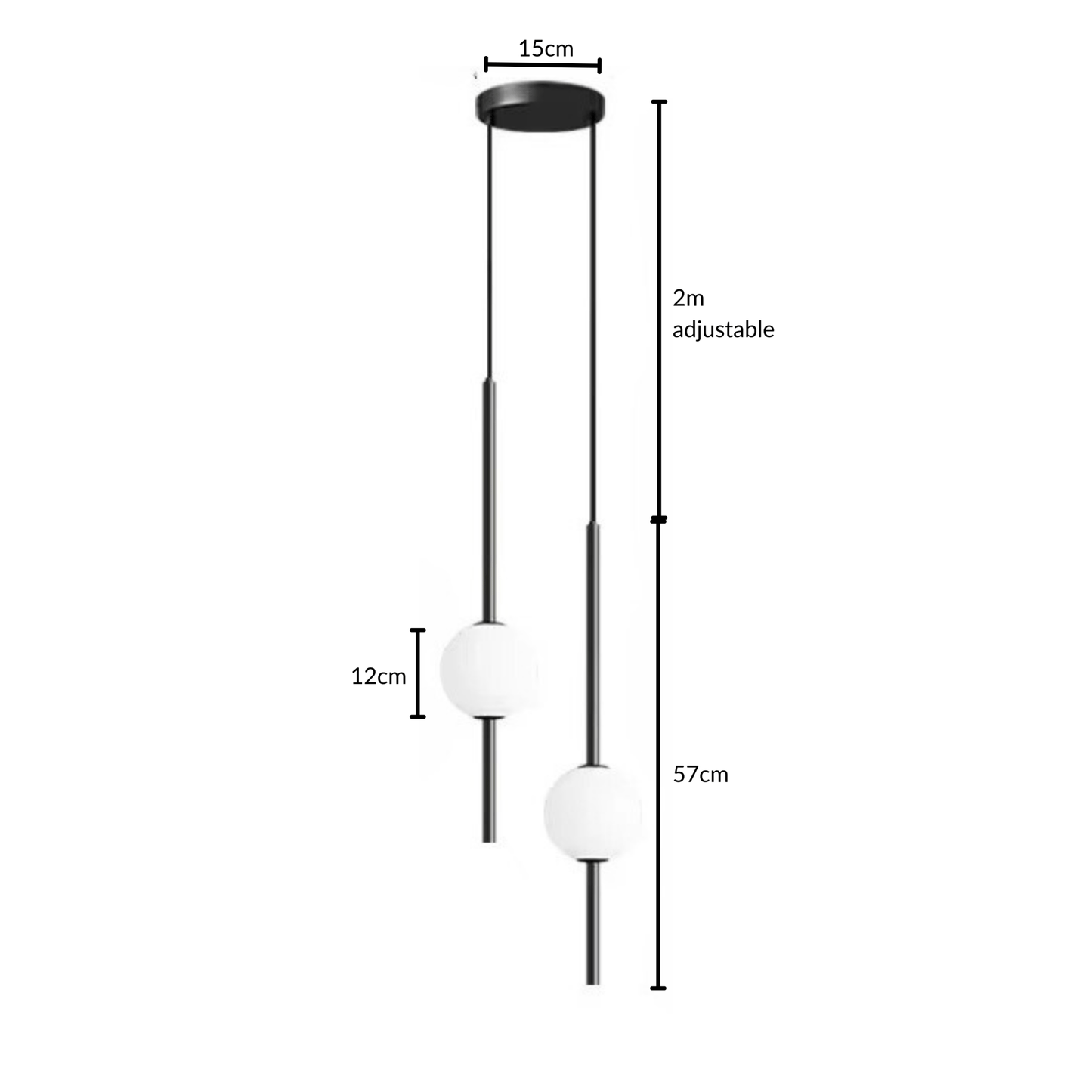 Linear Rod Globe Pendant Light