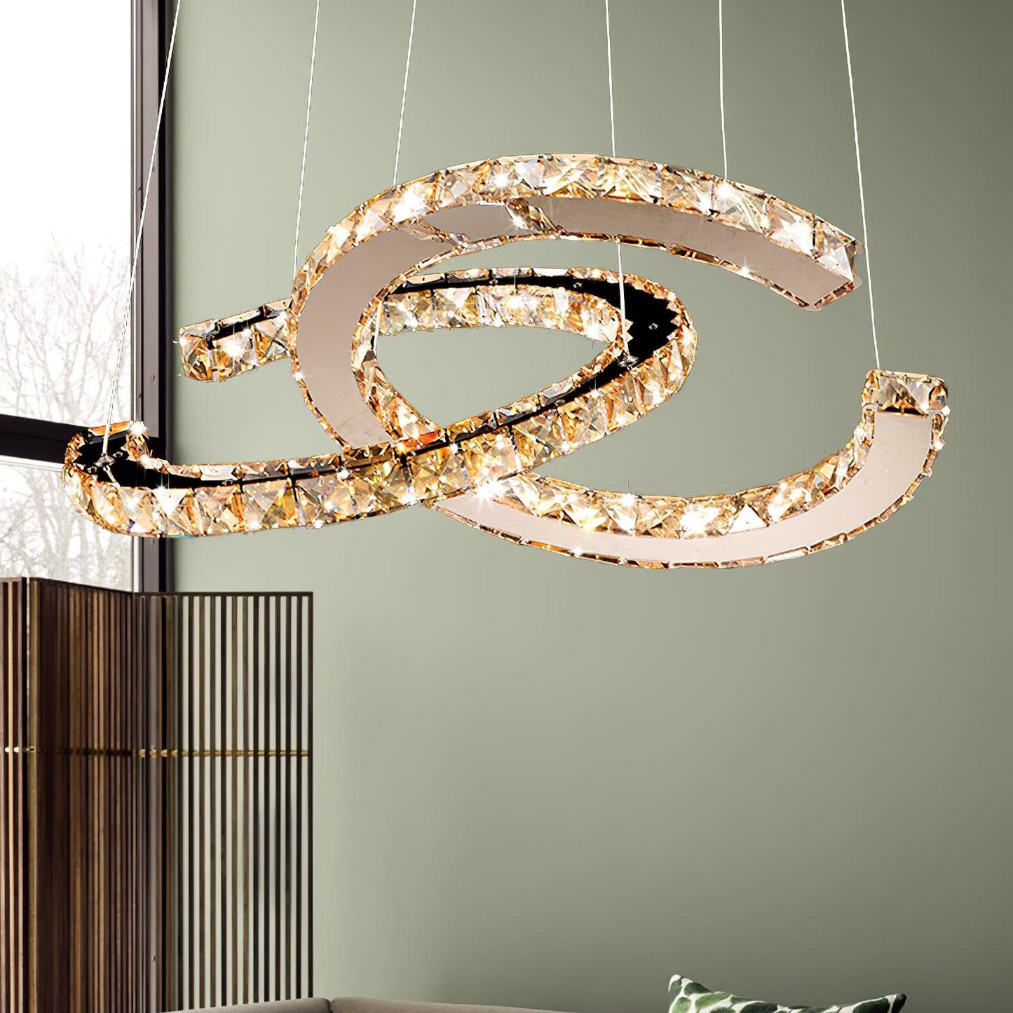 Luxury Crystal Double C Chandelier