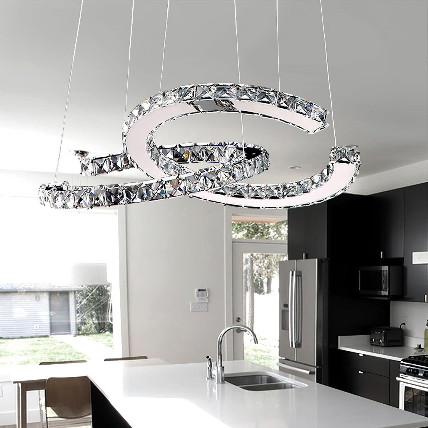Luxury Crystal Double C Chandelier