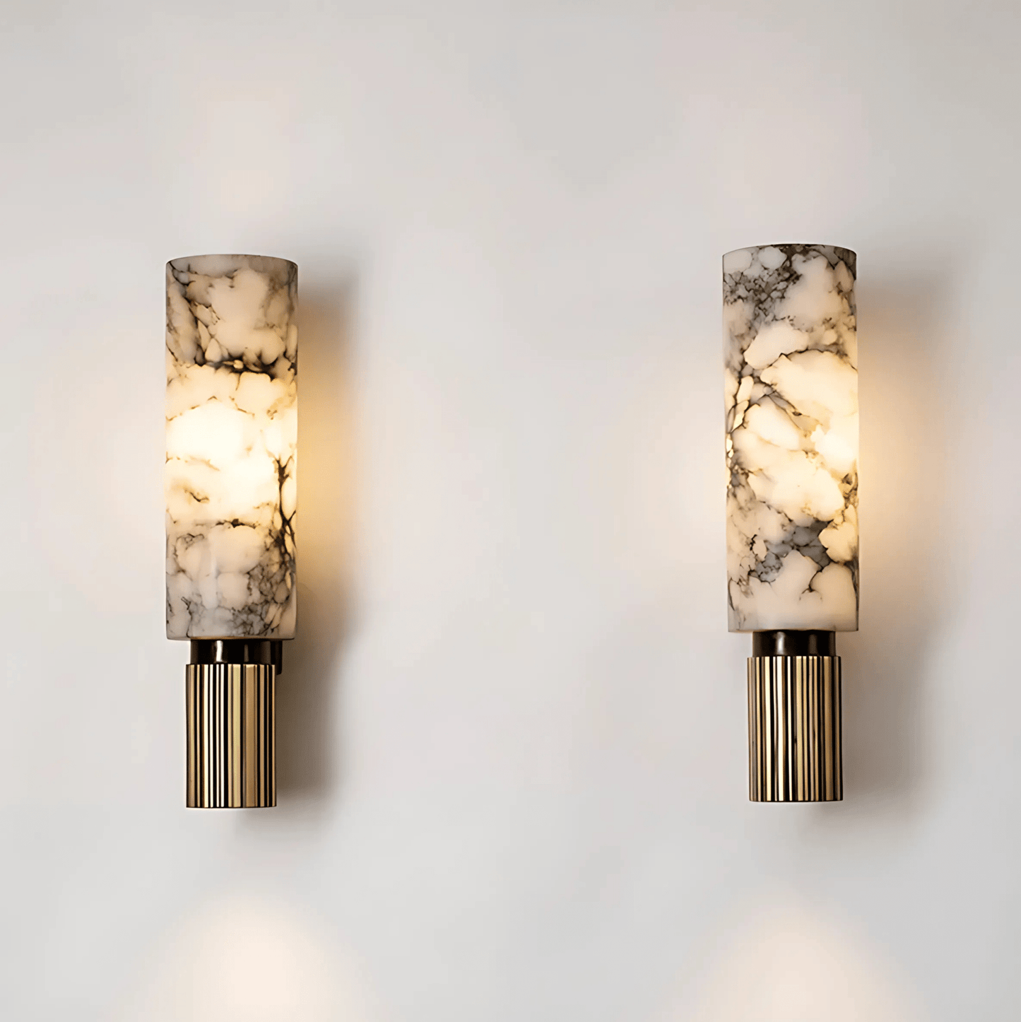 Marble And Brass Wall Light