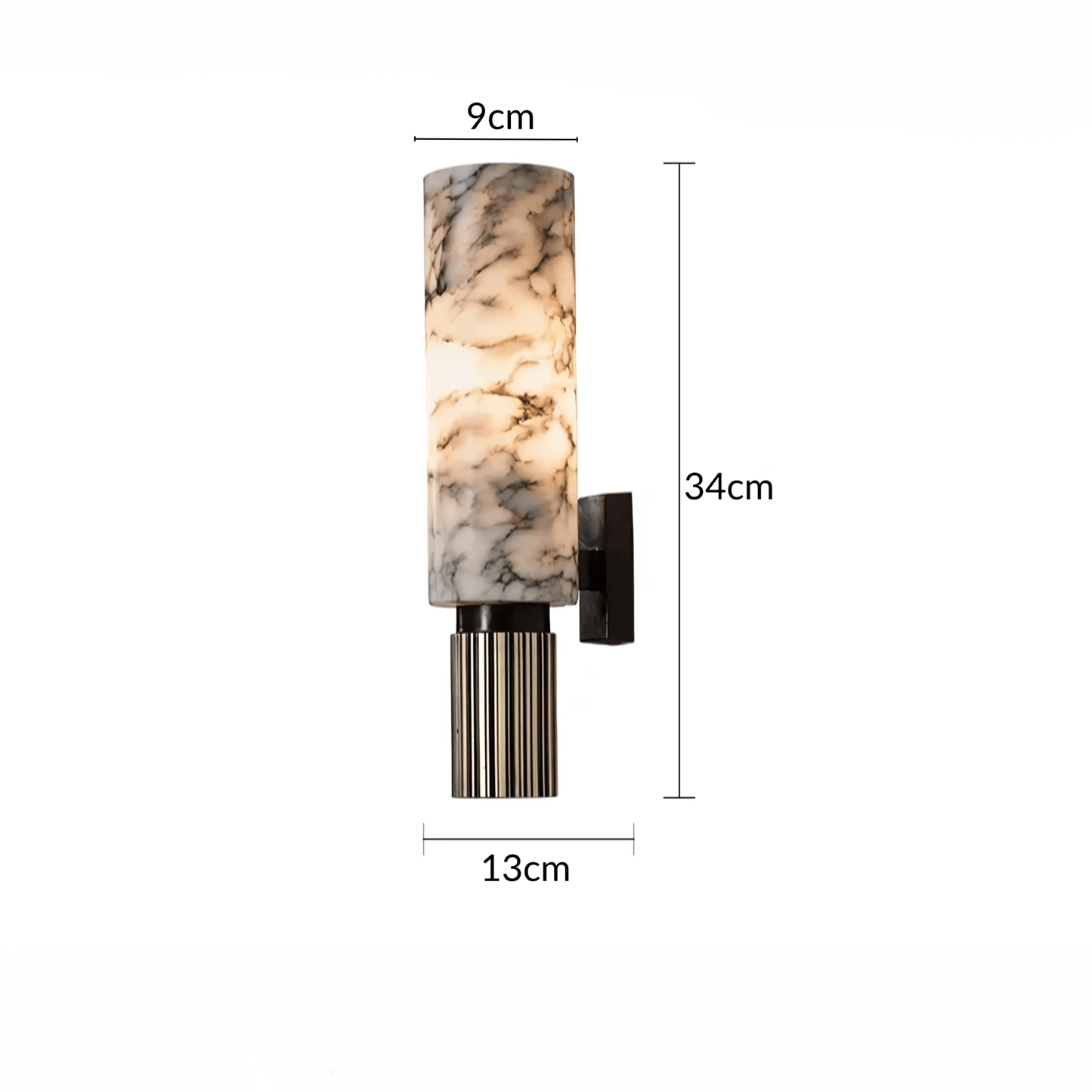 Marble And Brass Wall Light