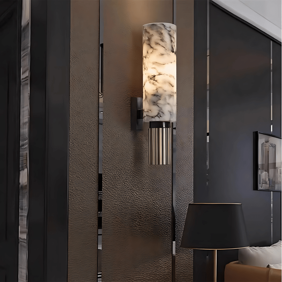 Marble And Brass Wall Light