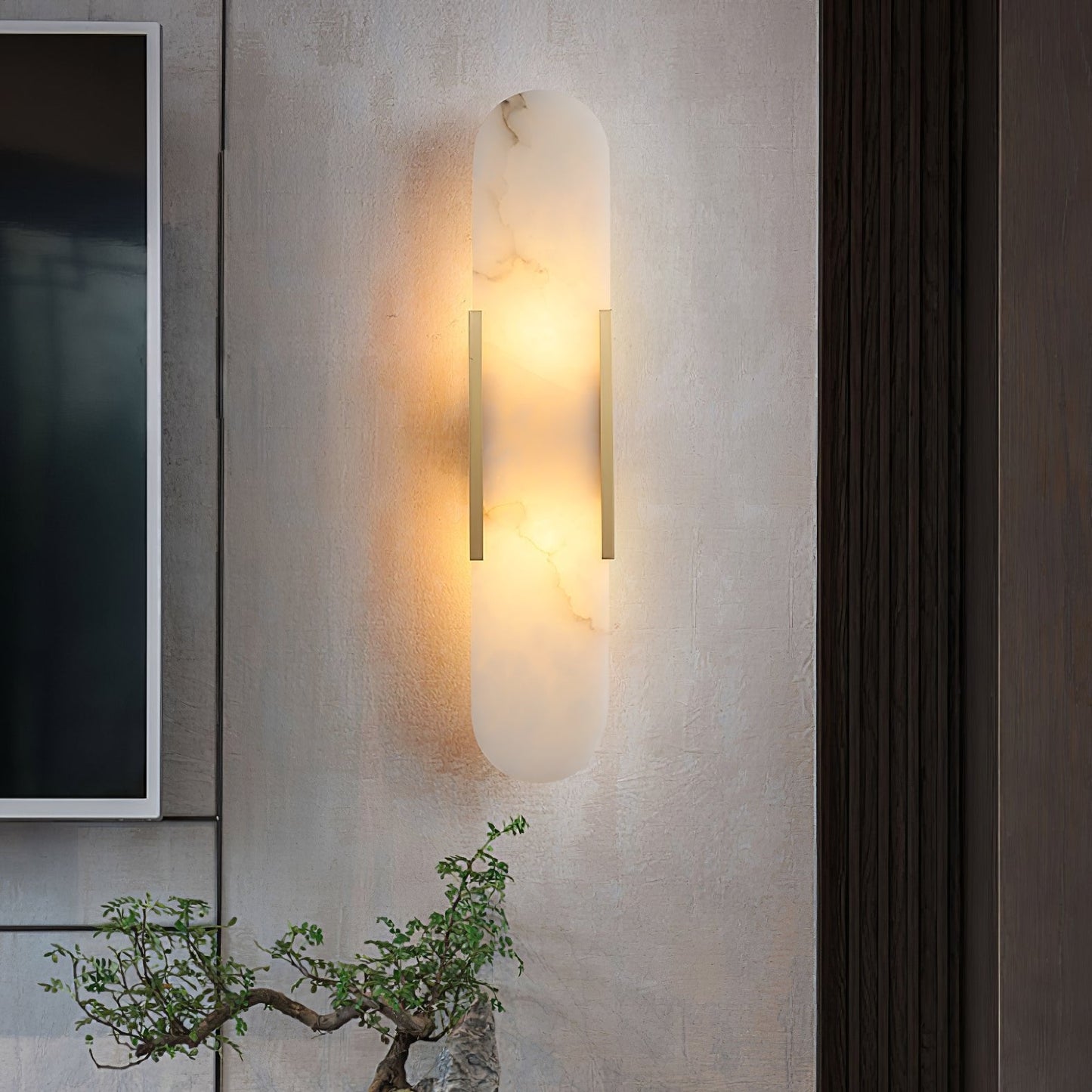 Elongated Alabaster Wall Lamp