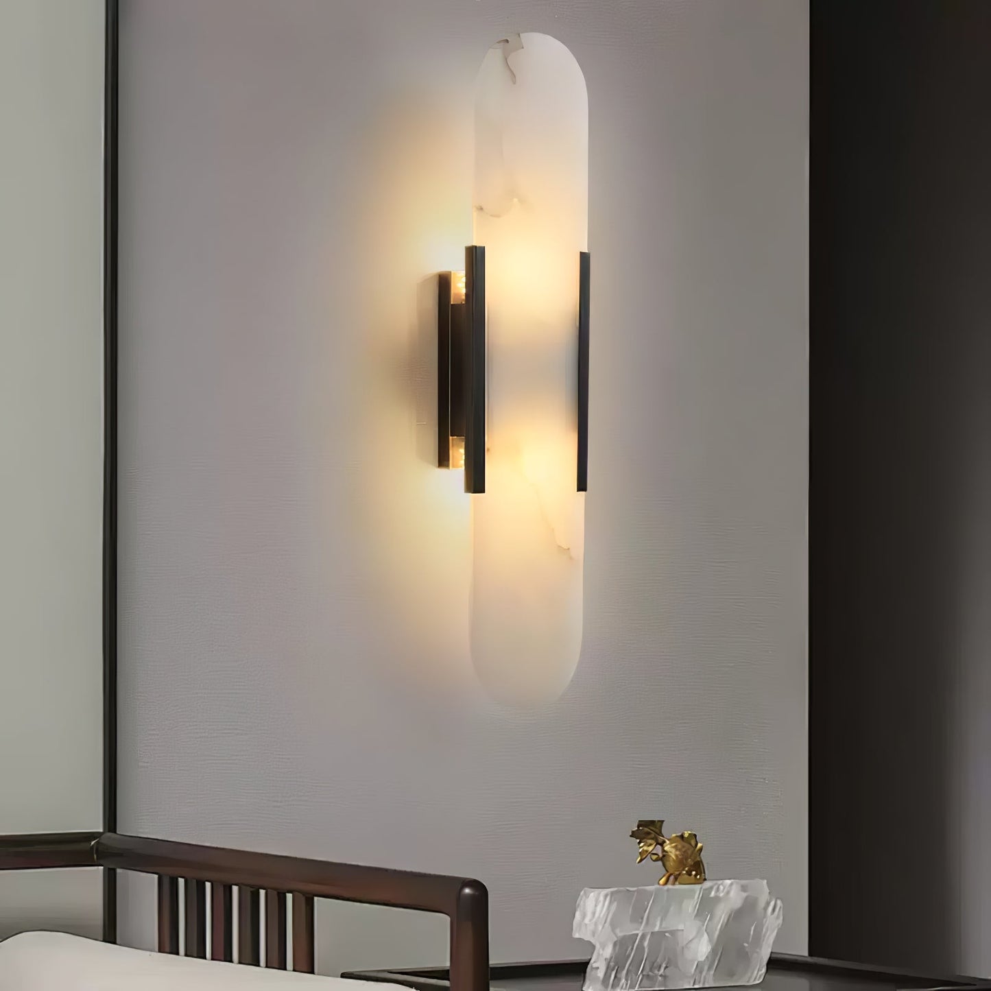 Elongated Alabaster Wall Lamp