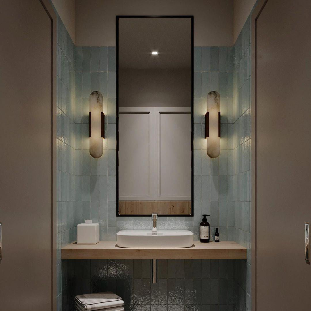 Elongated Alabaster Wall Lamp