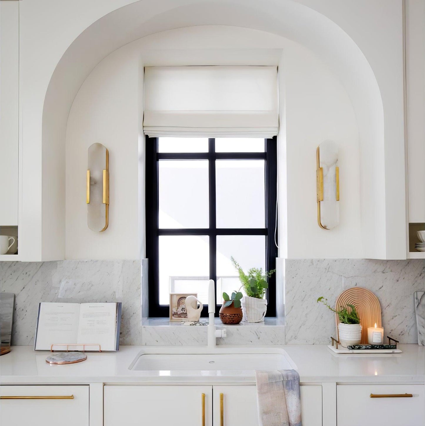 Elongated Alabaster Wall Lamp