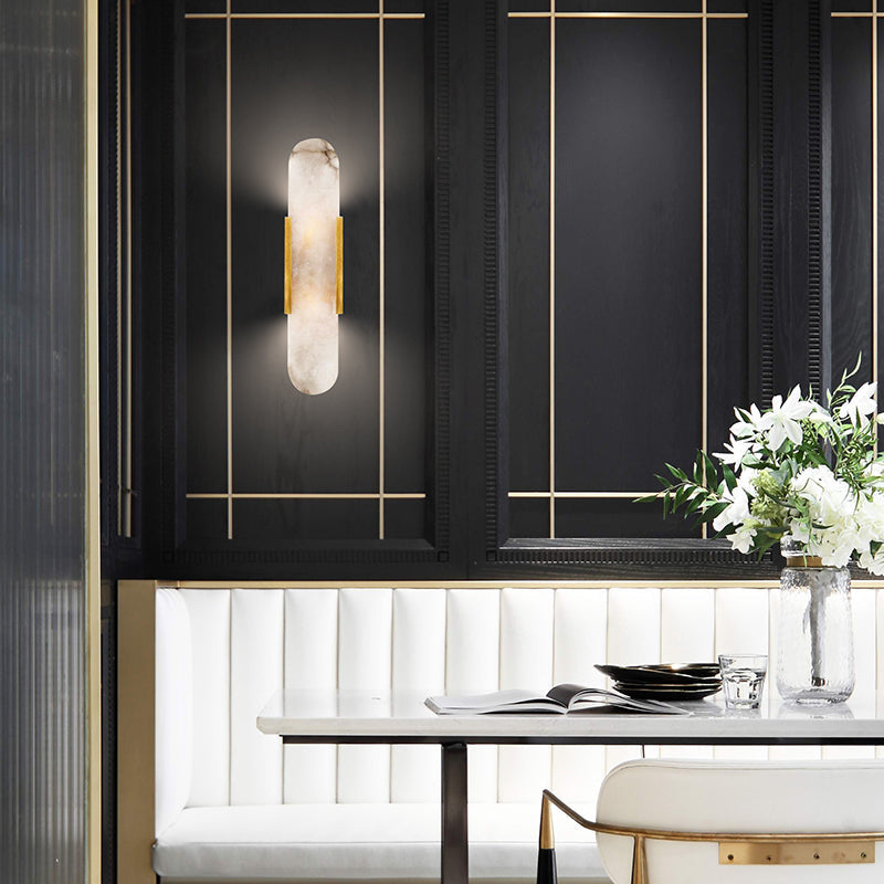 Elongated Alabaster Wall Lamp