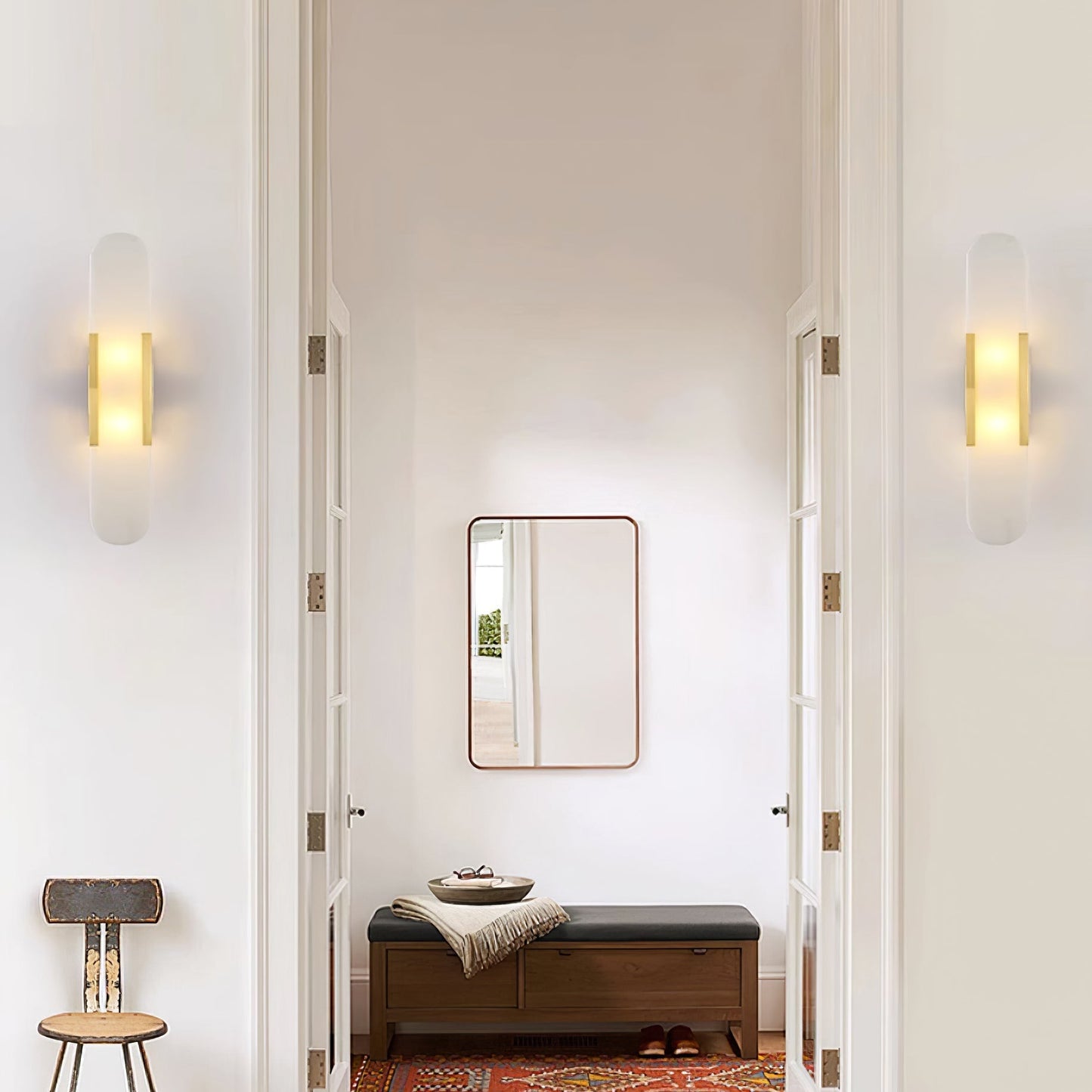Elongated Alabaster Wall Lamp