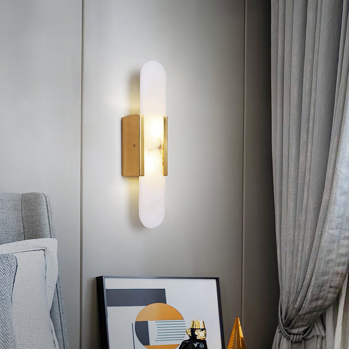 Elongated Alabaster Wall Lamp