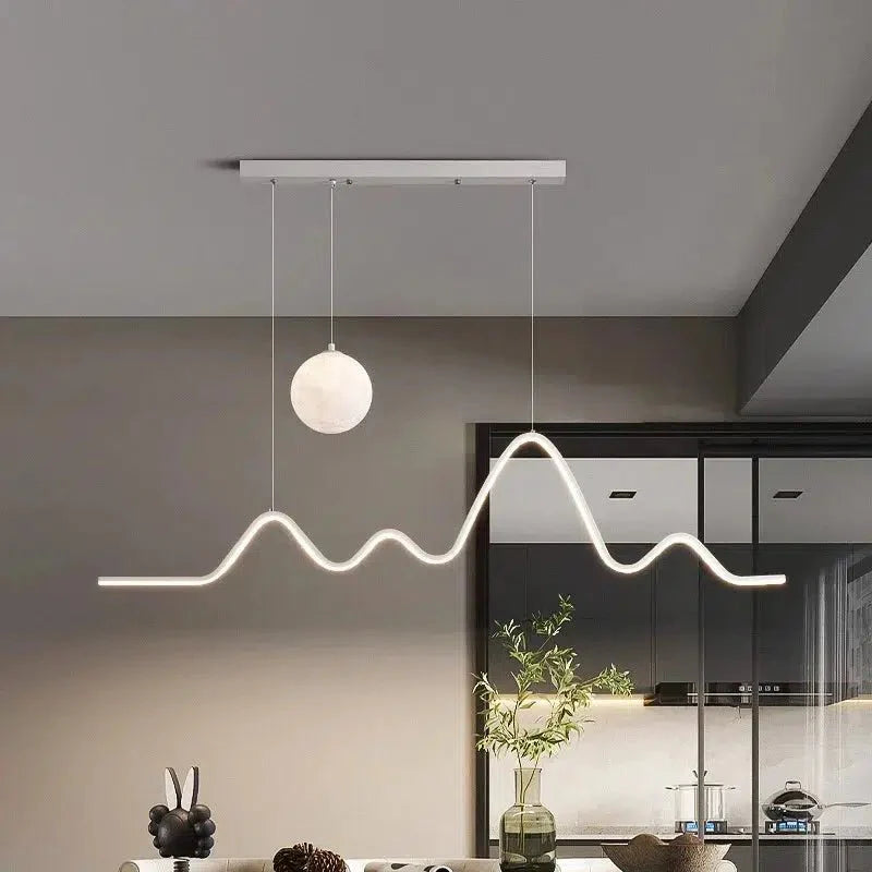 Minimalist Wave LED Dining Pendant