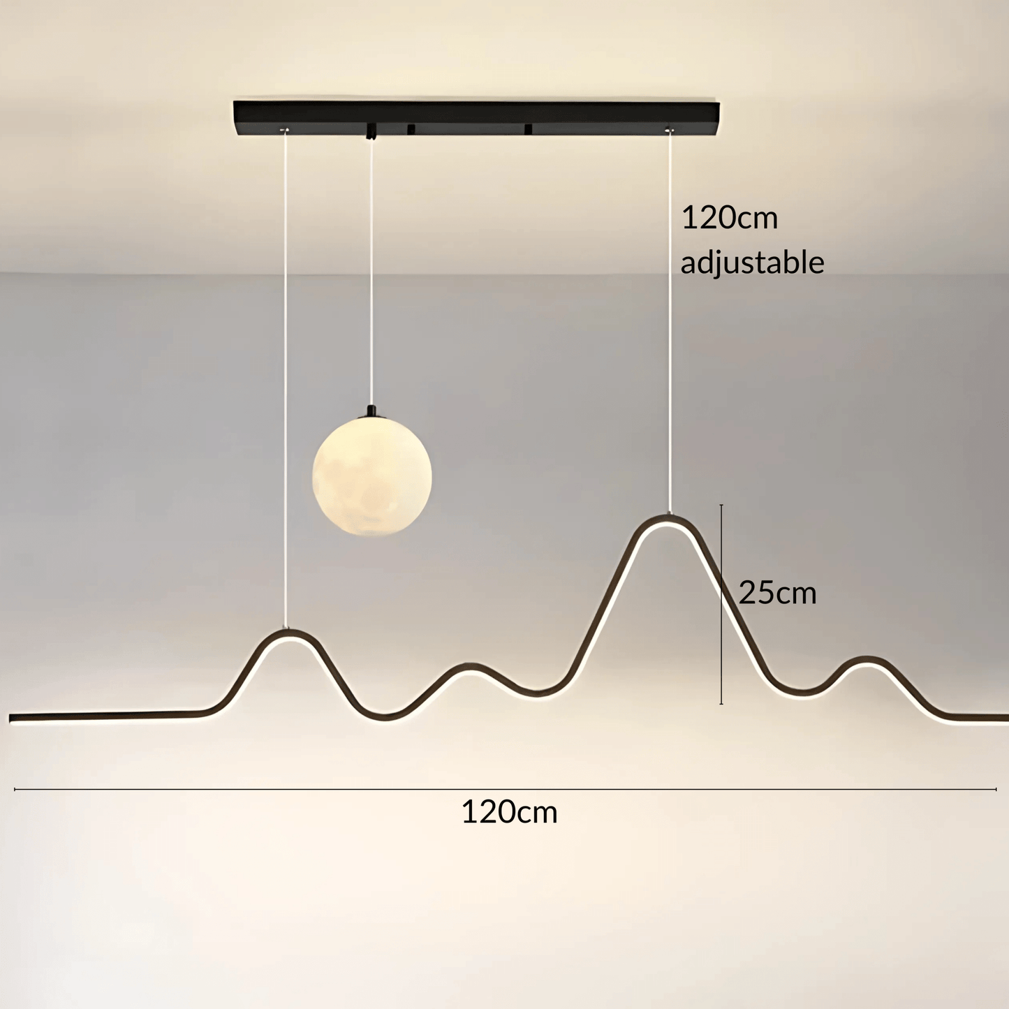 Minimalist Wave LED Dining Pendant