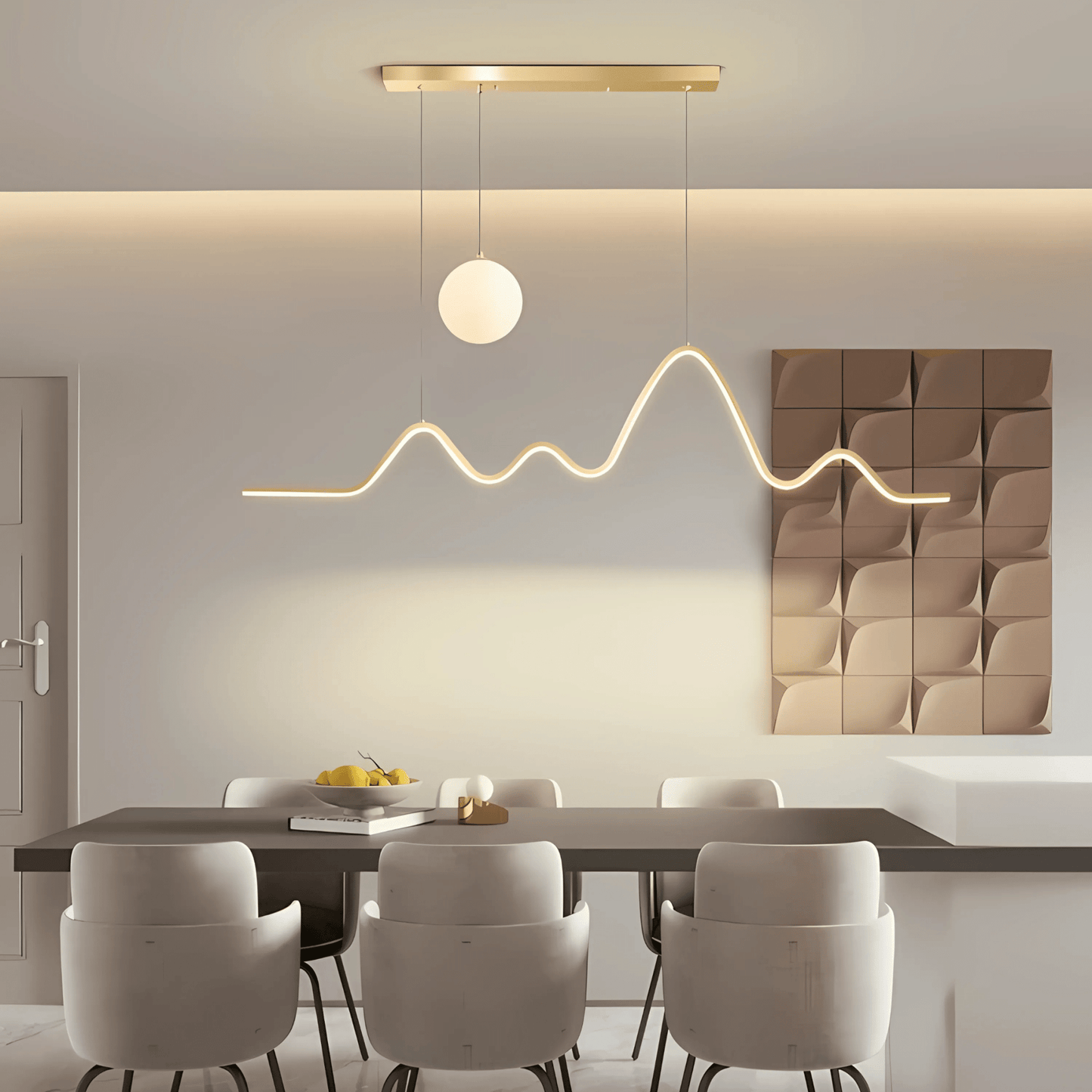 Minimalist Wave LED Dining Pendant