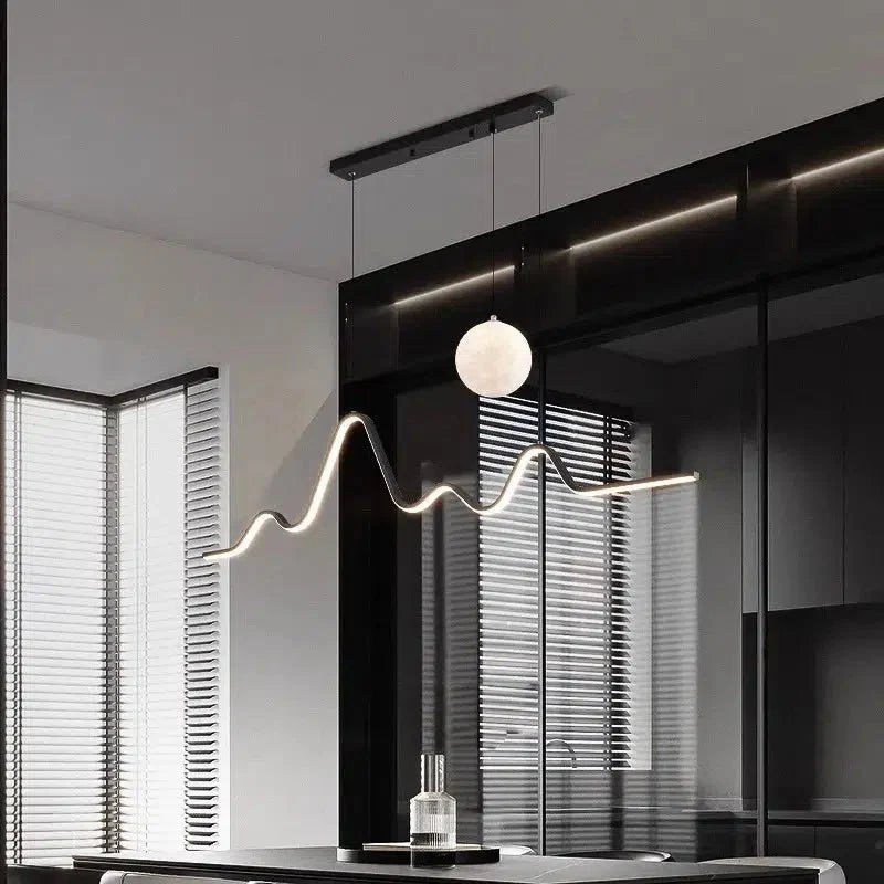 Minimalist Wave LED Dining Pendant