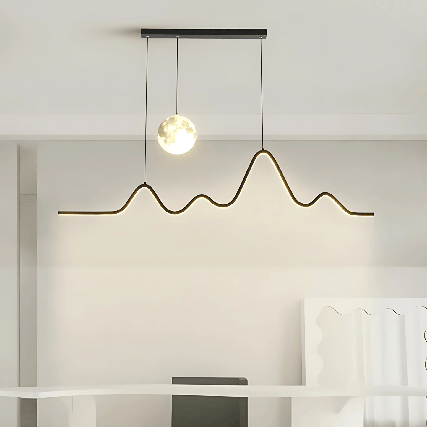 Minimalist Wave LED Dining Pendant
