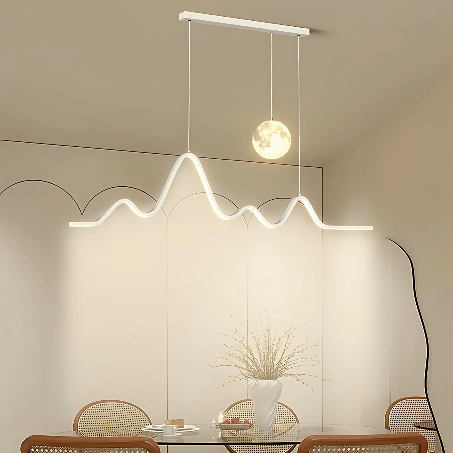 Minimalist Wave LED Dining Pendant