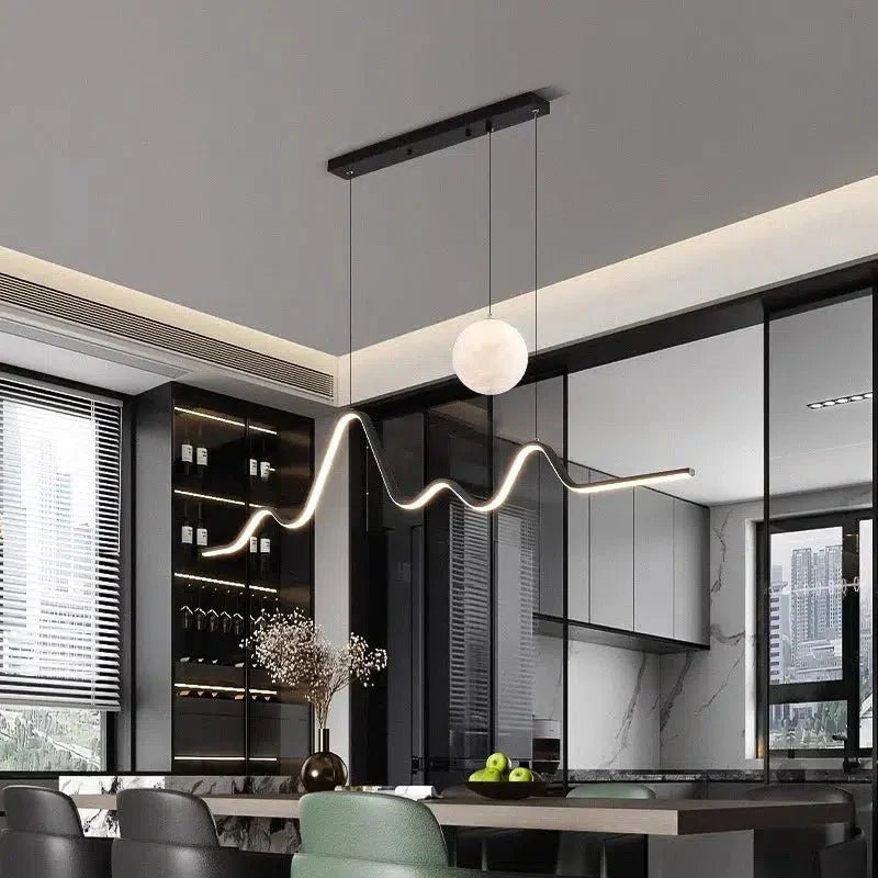 Minimalist Wave LED Dining Pendant