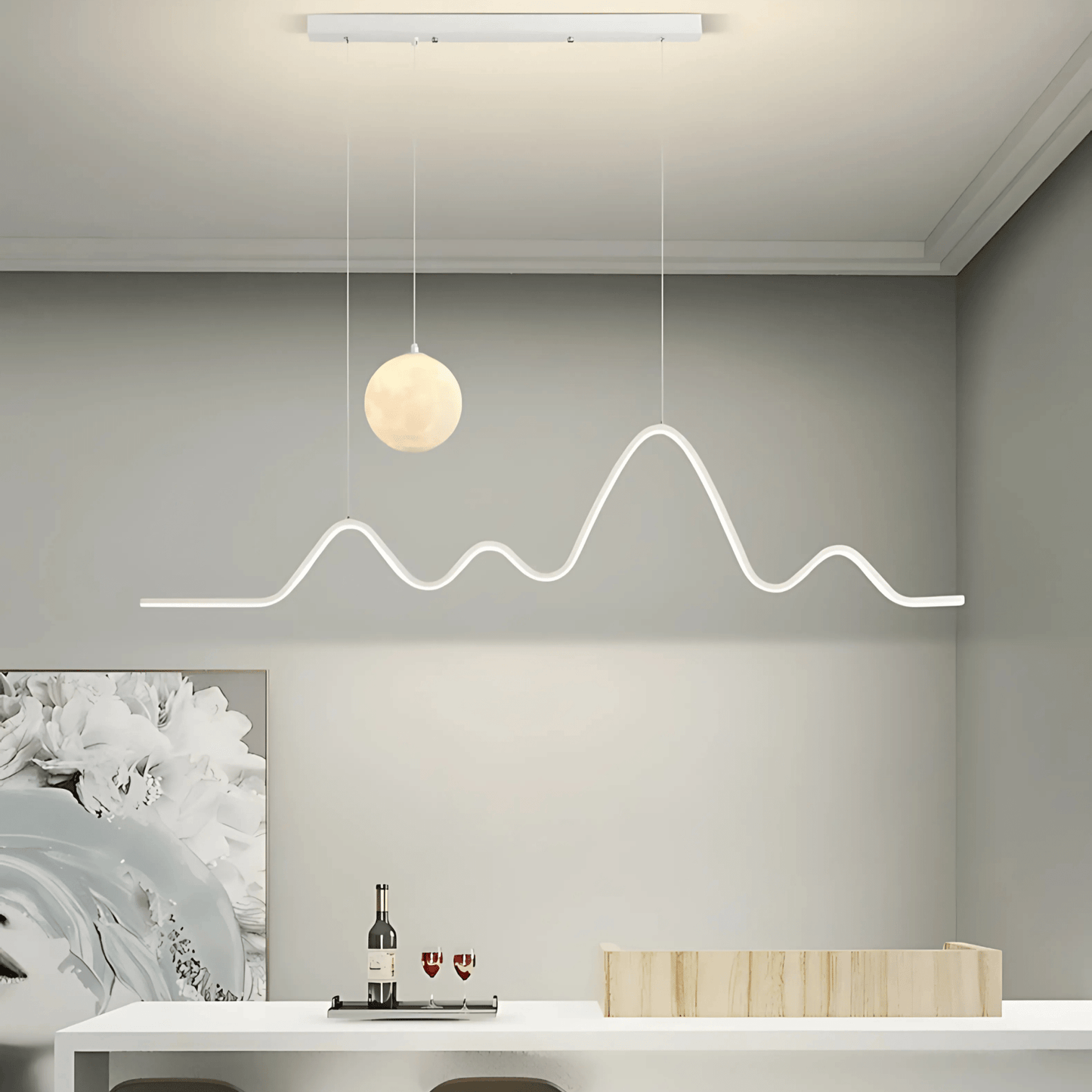 Minimalist Wave LED Dining Pendant