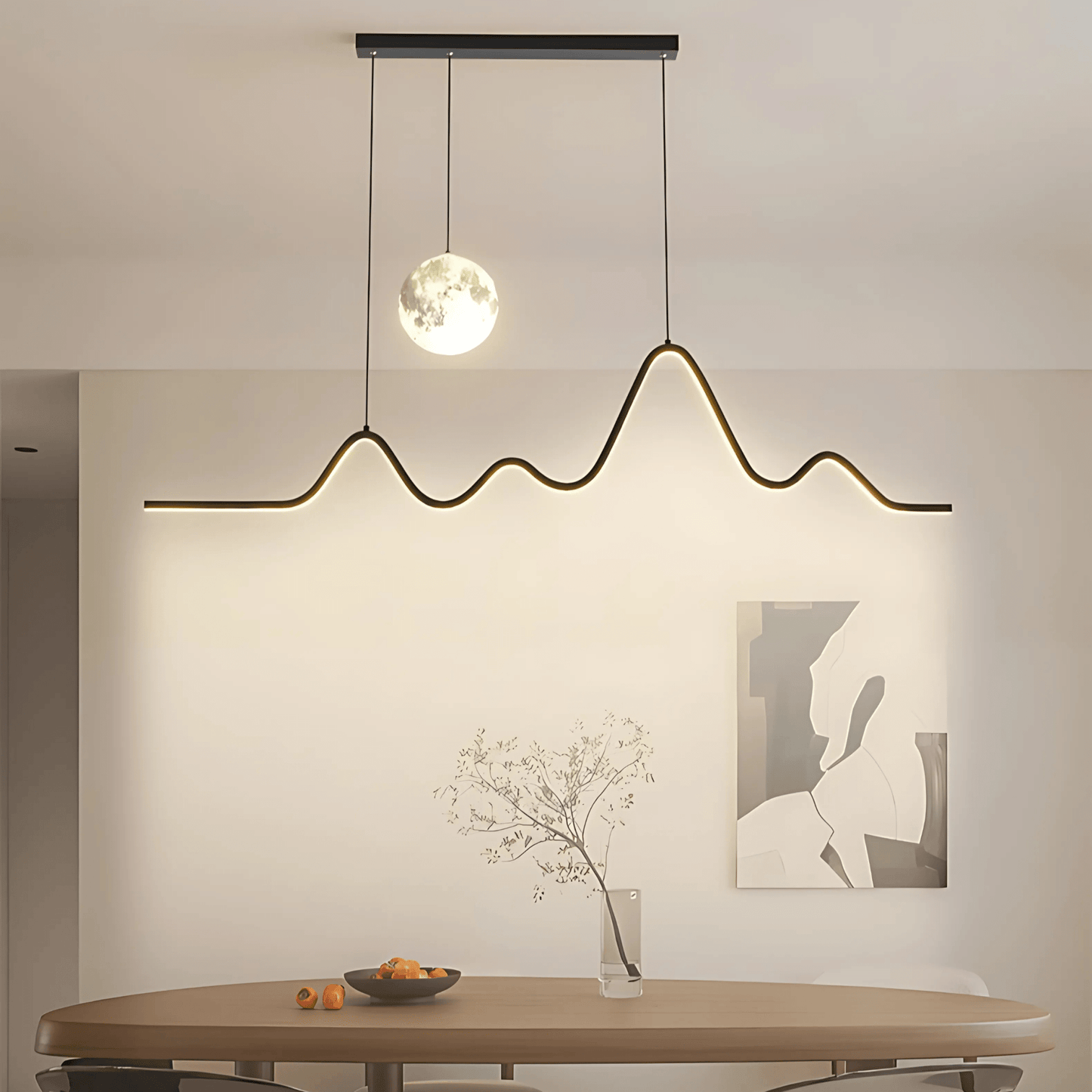 Minimalist Wave LED Dining Pendant
