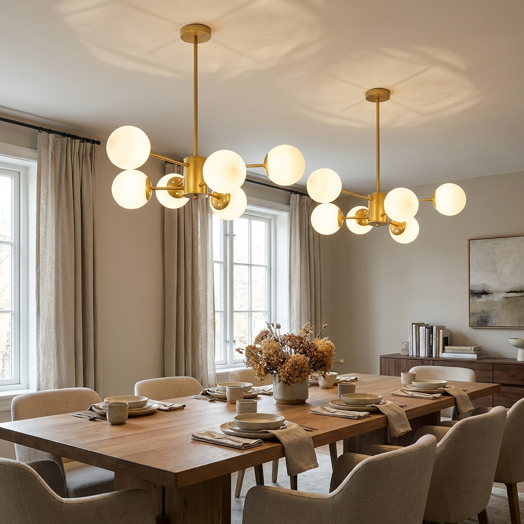 Modern White Multi Glass Globe Chandelier