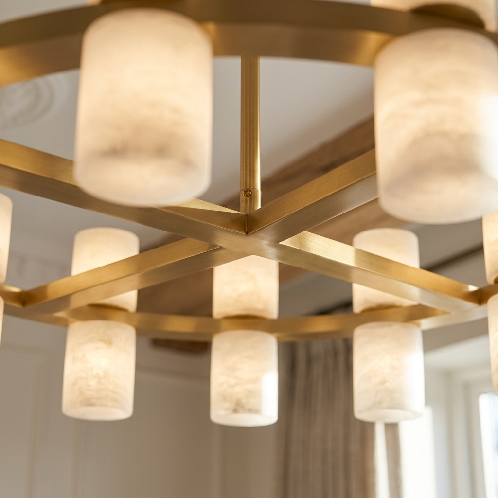 Natural Alabaster Crown Chandelier