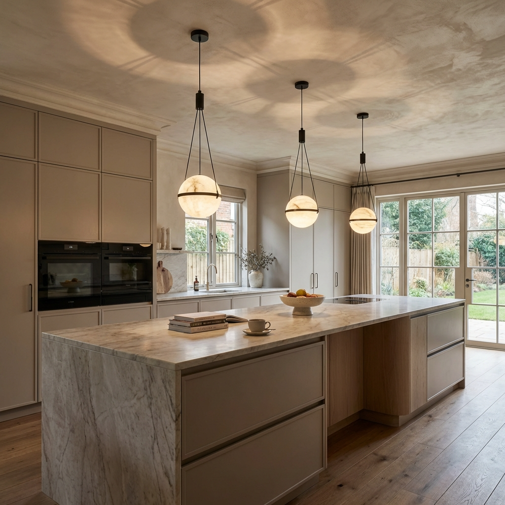 Natural Alabaster Globe Pendant Light