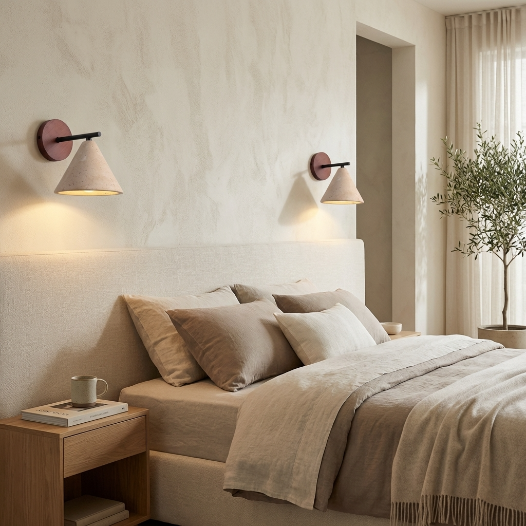 Natural Travertine Stone Cone Wall Light